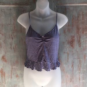Soft and Sexy blue and white striped tank. size S